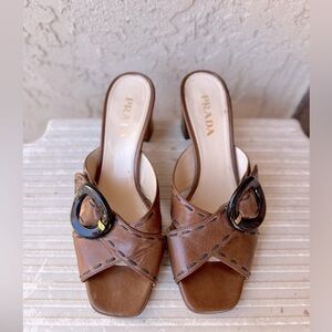 PRADA HEELS BROWN SIZE 6.5